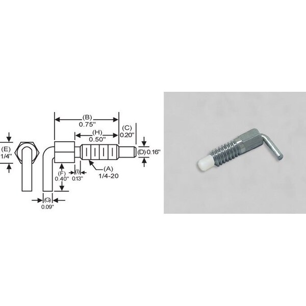 S & W Manufacturing L-Handle, Non Lck Nyl Nose, 1/4-20", 1/2" NLN-0 - main